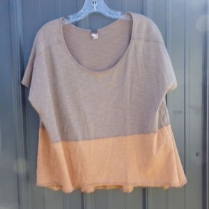 We The Free Midnight Color Block Tiered Short Sleeve Boho Top- Size M